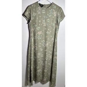 VTG Lauren Ralph Lauren 100% Silk Floral Maxi Dress Cottagecore Size Petite 14
